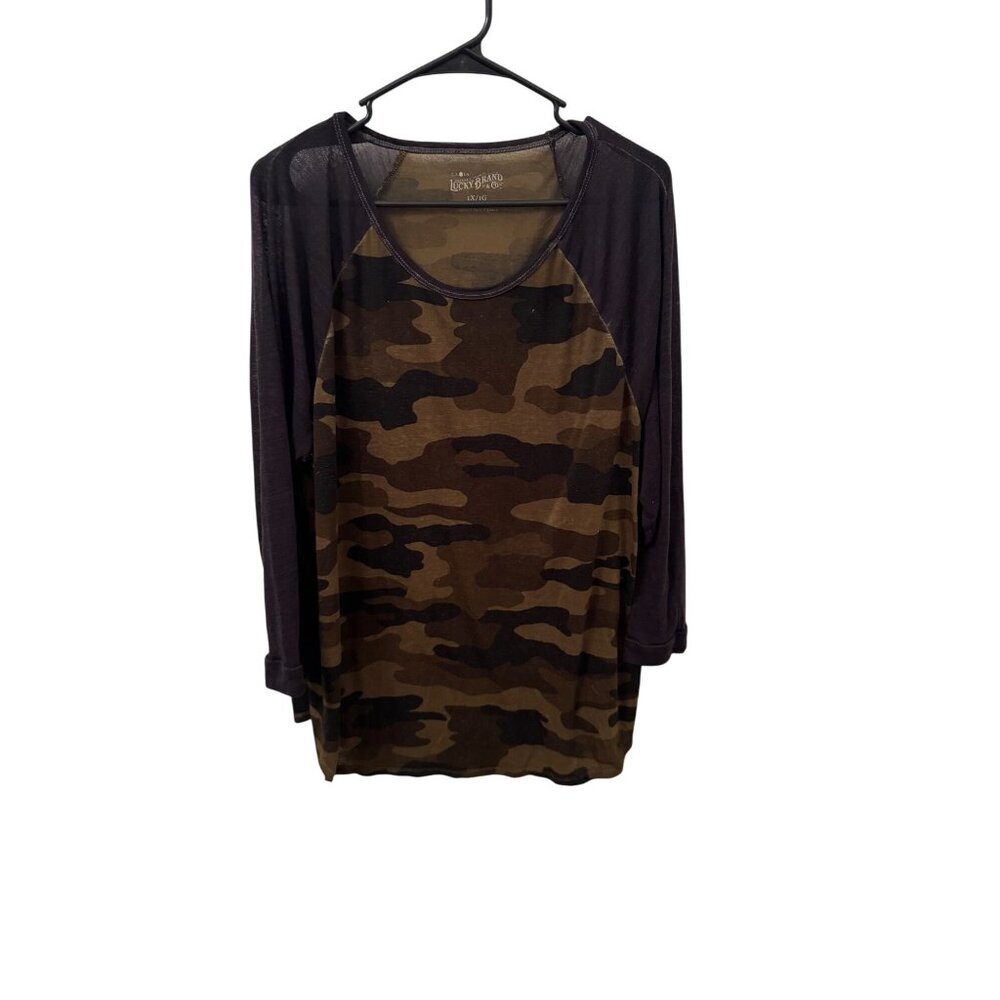 Lucky Brand Camo long sleeve women's shirt size 1xl